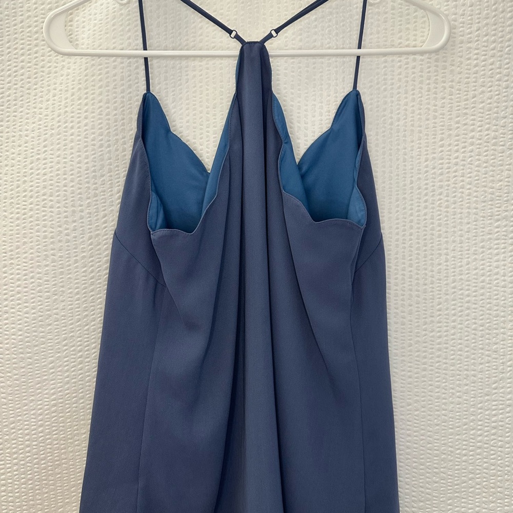 J.CREW Mercantile Blue Scallop Neck Camisole Tank Top Strappy Blouse Size 4 - Picture 9 of 9
